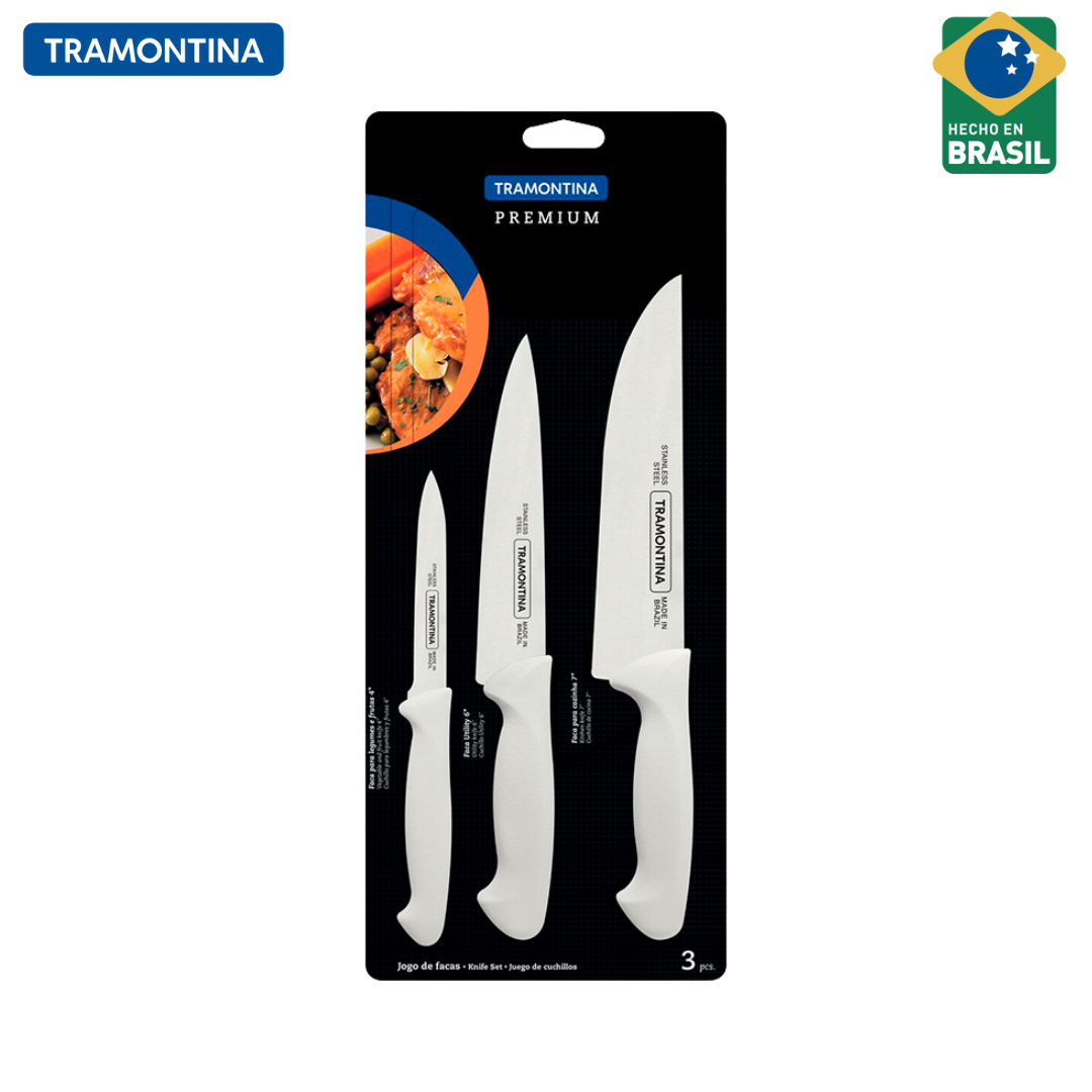 Set 3 Cuchillos Premium de Acero Inoxidable Tramontina 24499-811