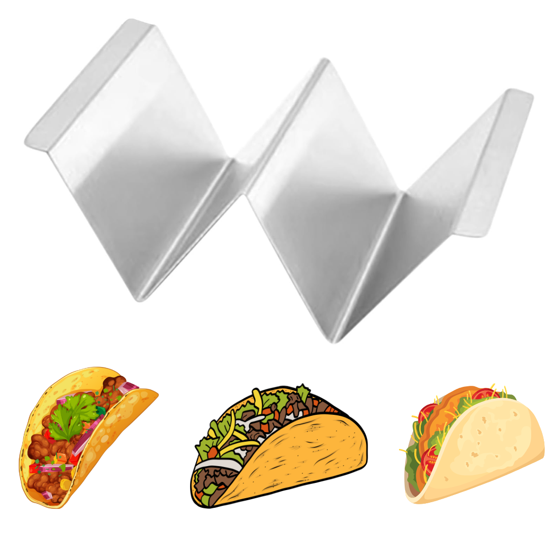 Soporte para Tacos 2 Compartimientos de Acero Inoxidable 500701 Selecto