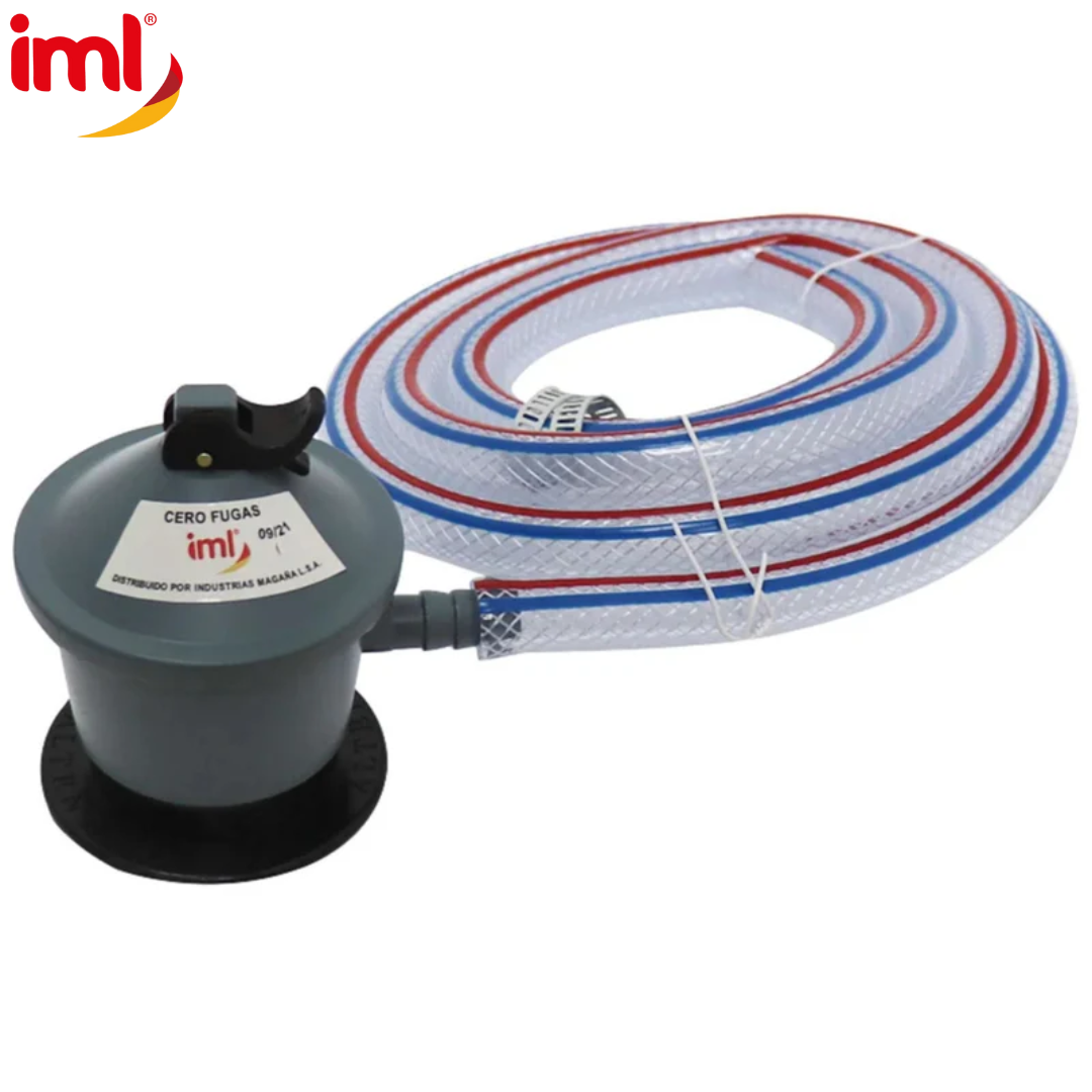 Regulador De Gas Panagas Adaptador Con Manguera + Brazaletes IML R-PG Cabezote de gas. Cabezote Panagas. IML