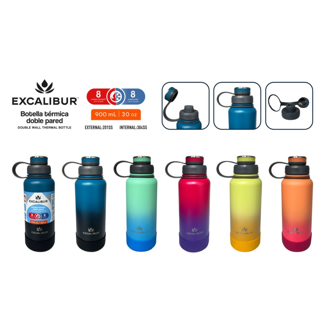 Termo de Agua Isotérmico 900ml Excalibur A164-VB2403N-900S EXCALIBUR