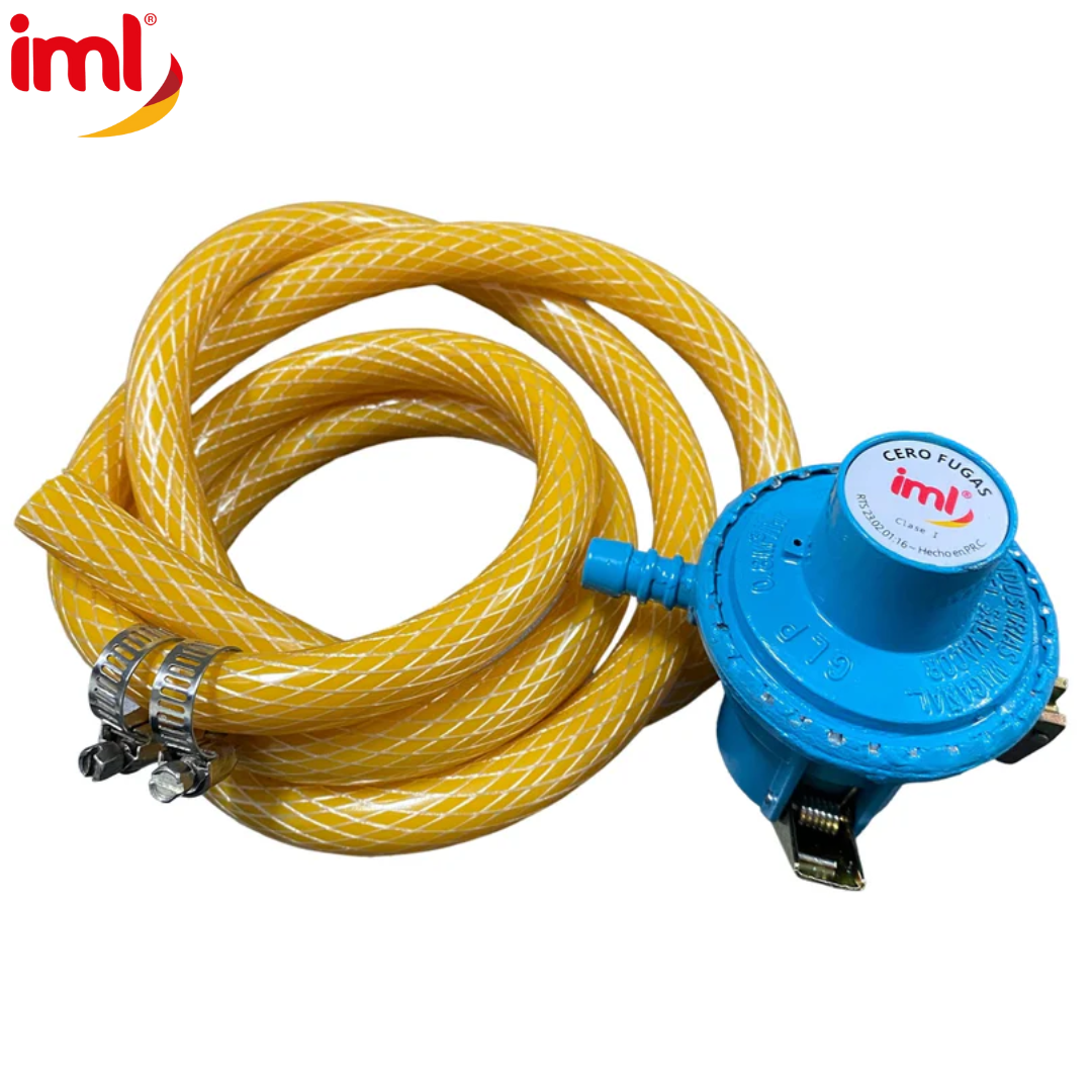 Regulador De Gas Tropigas Adaptador Con Manguera + Brazaletes IML R-505K1 Cabezote de gas. Cabezote Tropigas. IML