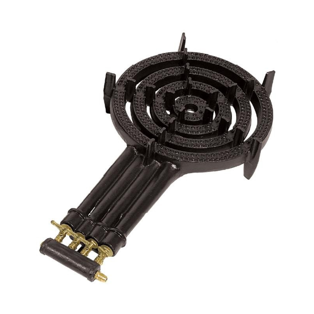 Quemador de 4 Llaves Hierro Fundido Negro a Gas Tres B QH-V3