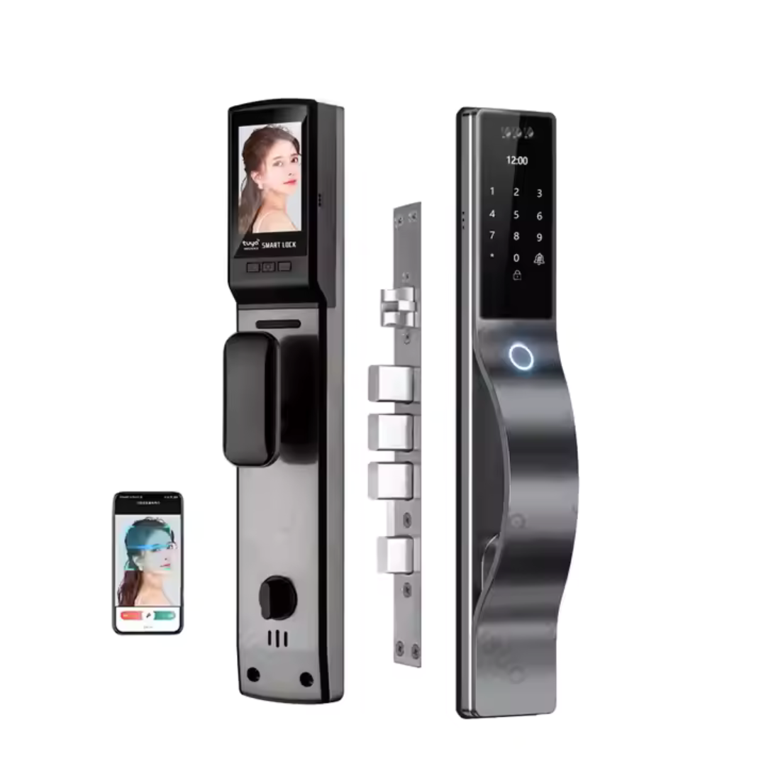 Cerradura Inteligente 5 Modos de Desbloqueo con Cámara Compatible con Tuya Smart App 6068 Selecto