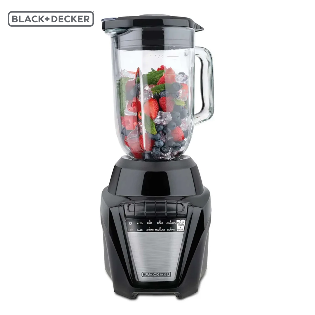 Licuadora Ice Crush Jarra de Vidrio 1.25L 8 Velocidades 700W Black and Decker BL0876-1BDLA BLACK + DECKER