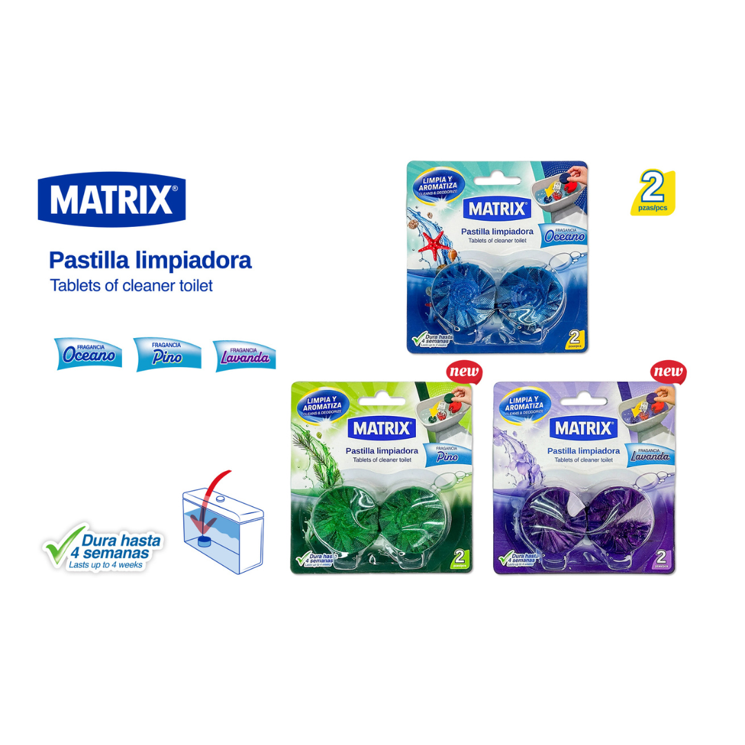 (LLEGANDO 5 DE MAYO) Set 2 Pastilla de Baños Matrix A414-M1302 Inodoros.