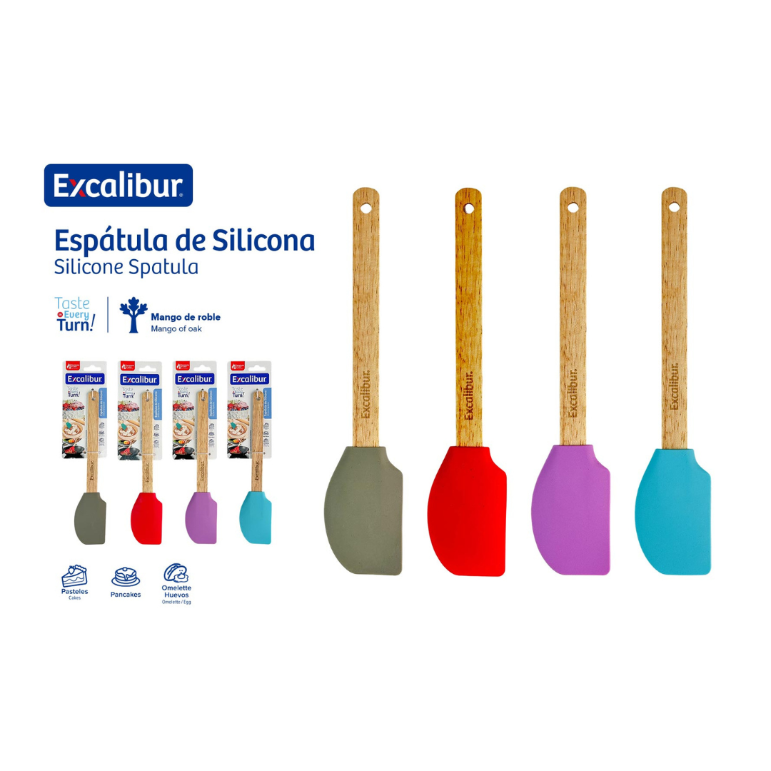Espátula de Silicona Excalibur con Mango de Roble | Ideal para Repostería y Cocina | A151-KT1906