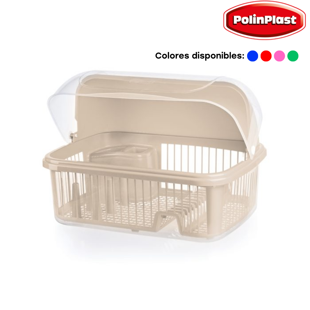 Escurridor de Platos con Porta Vasos Plástico Polinplast 175-311 POLINPLAST