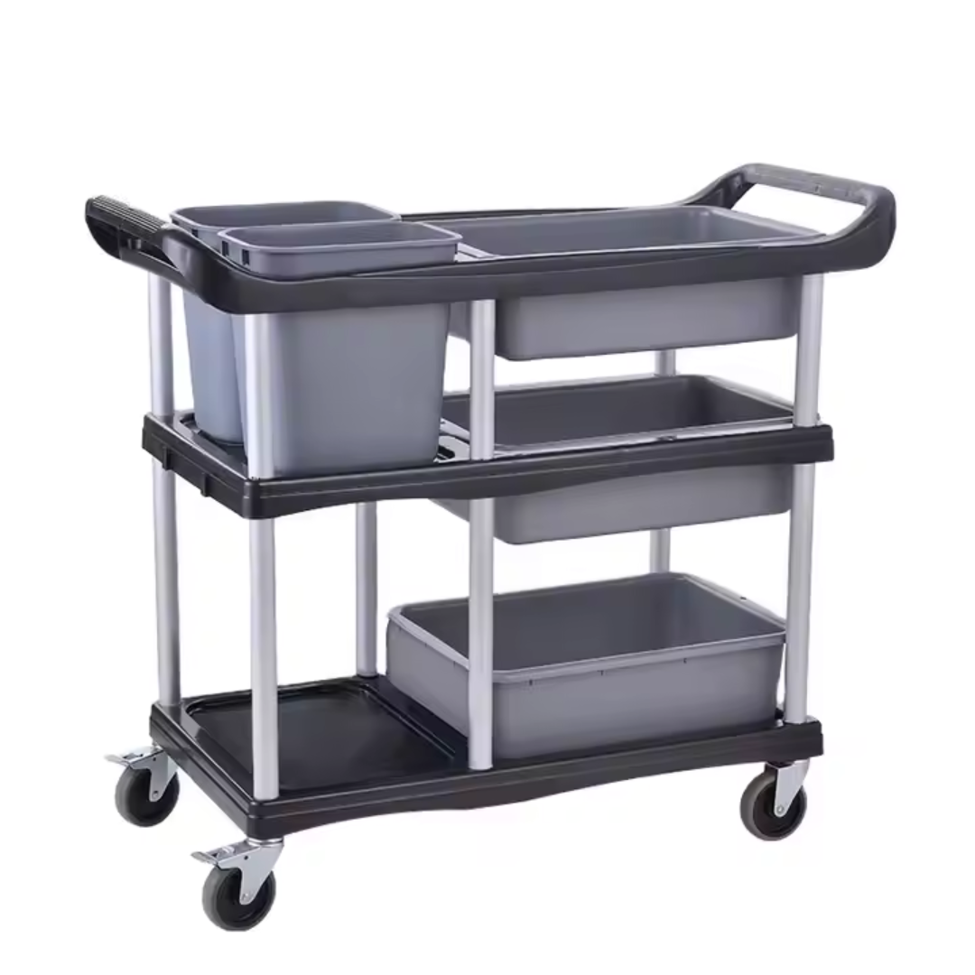 Carrito de Servir de Plástico de 3 Niveles con 5 Cestas 100403 Selecto