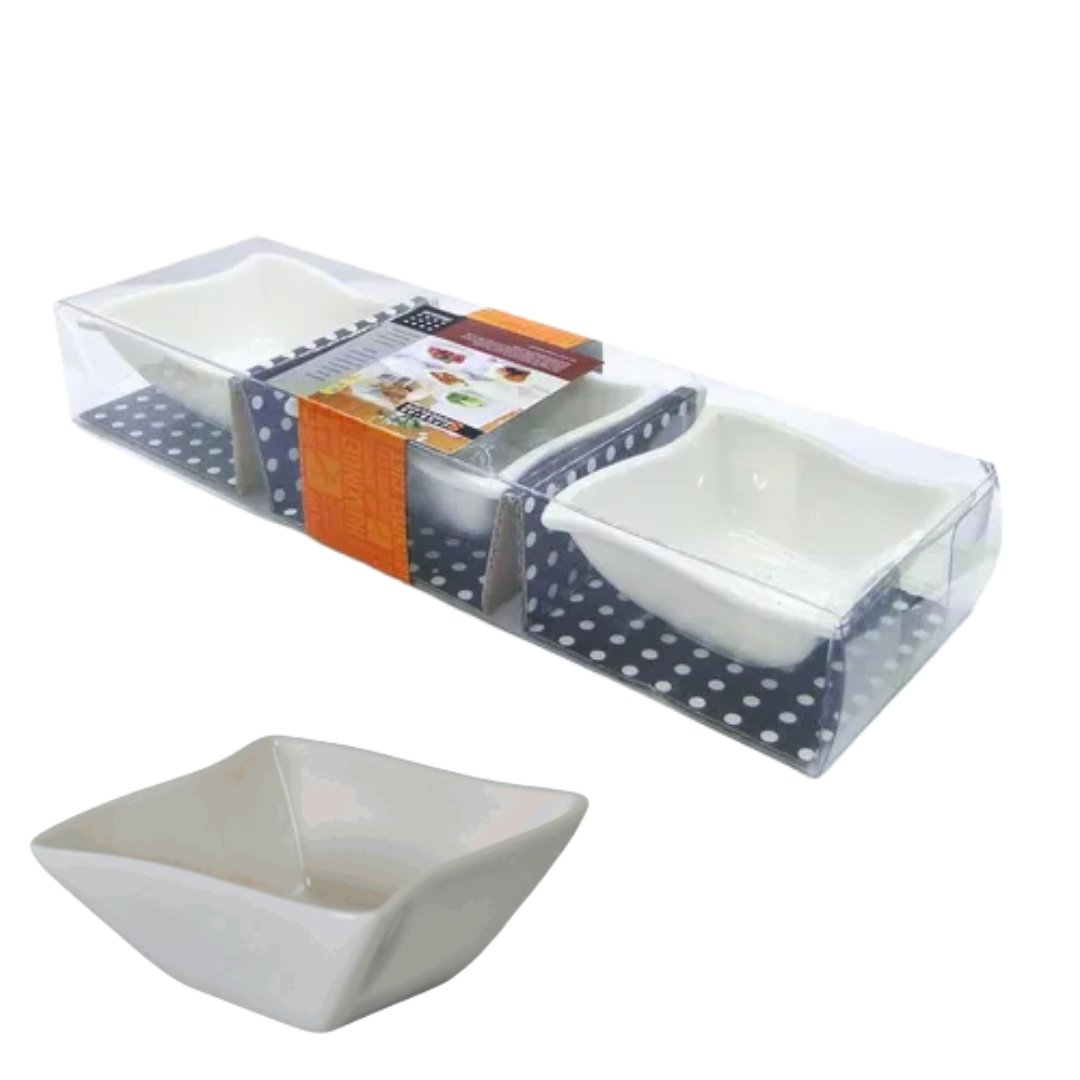 Set 3 Ramekin de Cerámica Blanco 87468
