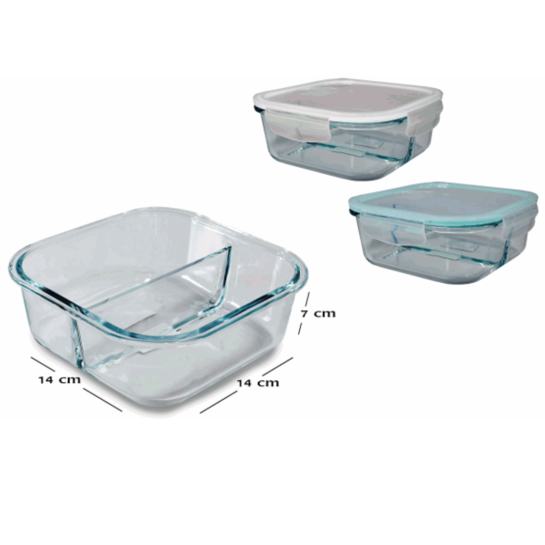 Envase de Vidrio con Tapa 7x14x14cm 86318 Selecto