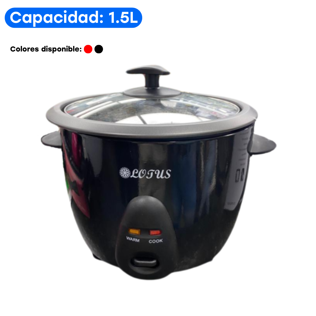 Arrocera Eléctrica 1.5L Negro y Rojo Lotus LT-C1116