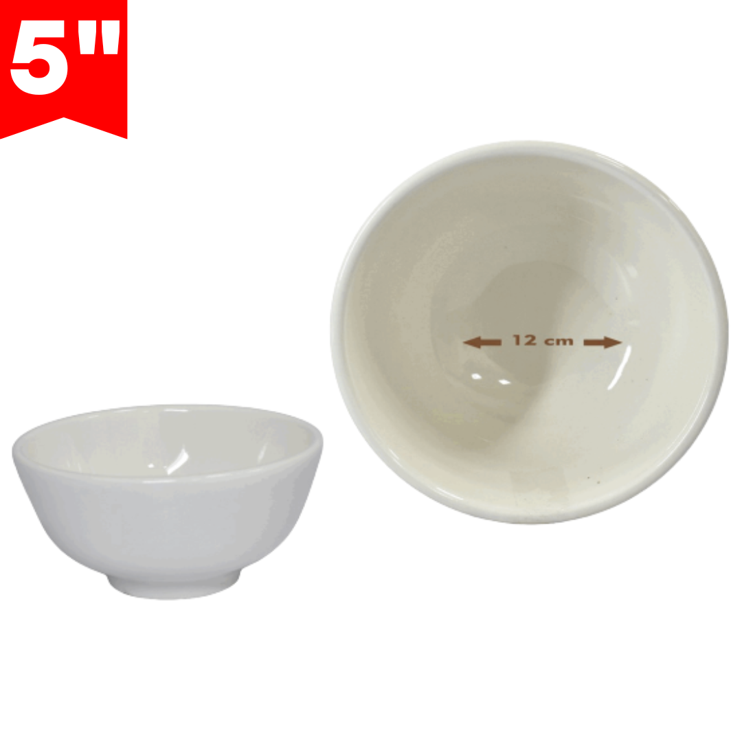 Bowl de Cerámica Blanca 5" 87676 Plato. Selecto