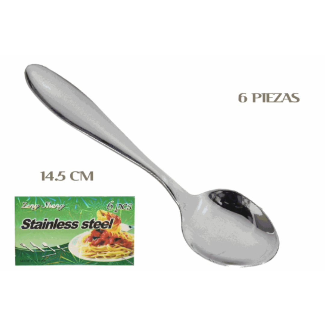 Set 6 Cuchara de Acero Inoxidable Grueso 14.5cm 85992