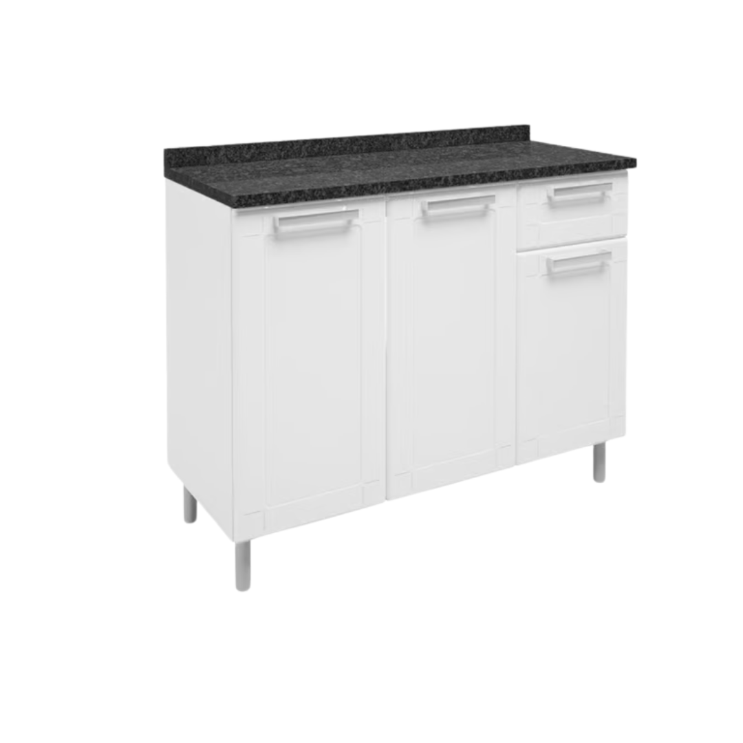 Mueble de Cocina 4 Gaveteros Blanco con Negro 93x105x45cm 611259046 Selecto