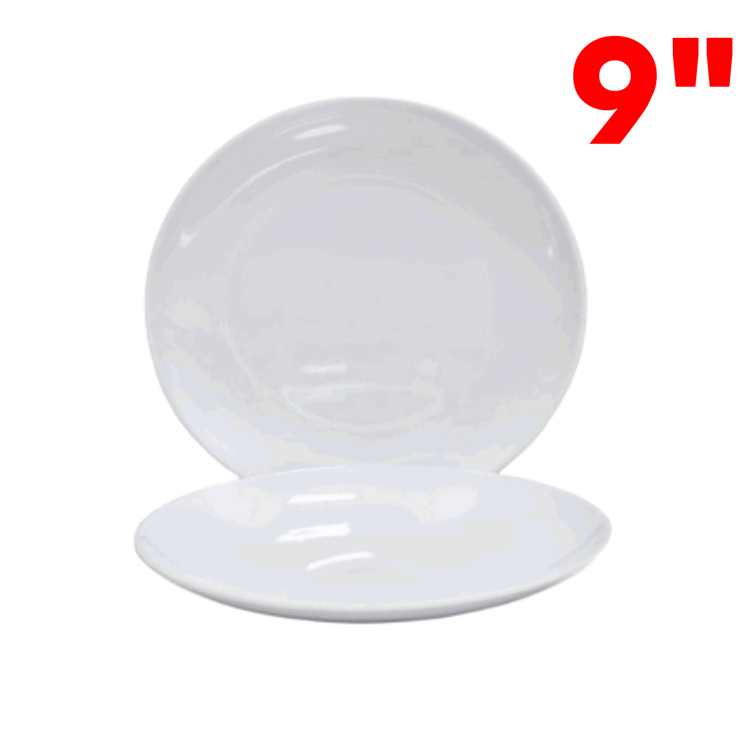 Plato Redondo de Melamina Blanco 9" BG-33006-9W