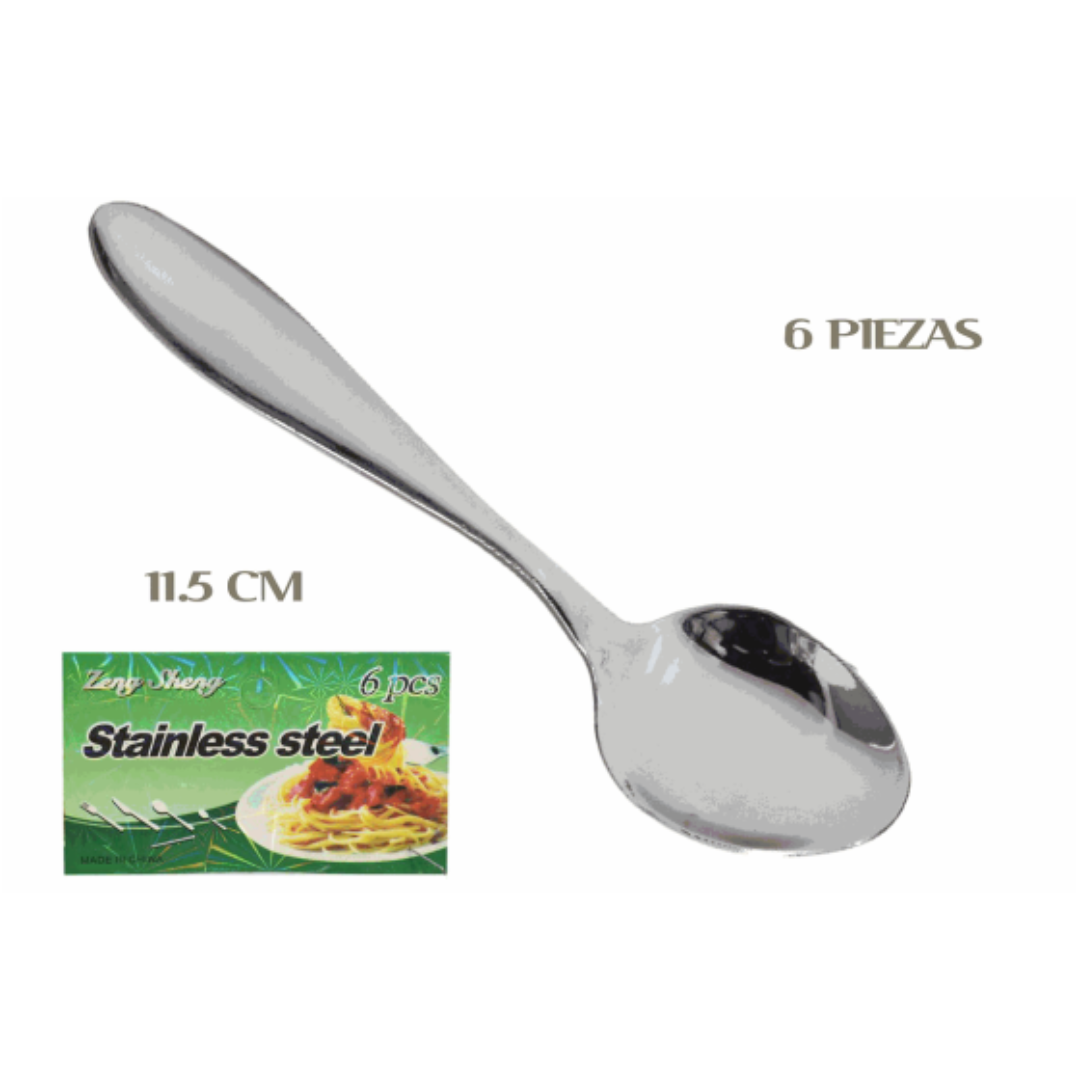 Set 6 Cuchara de Acero Inoxidable Grueso 11.5cm 85990