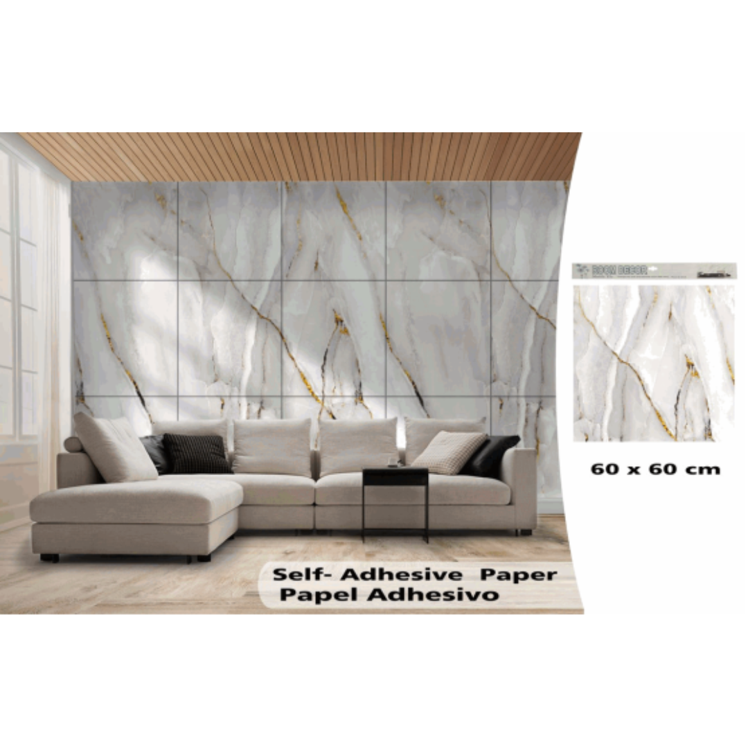 Papel Adhesivo para Pared con Diseños 60x60cm 88136 Estilo Marmol Selecto