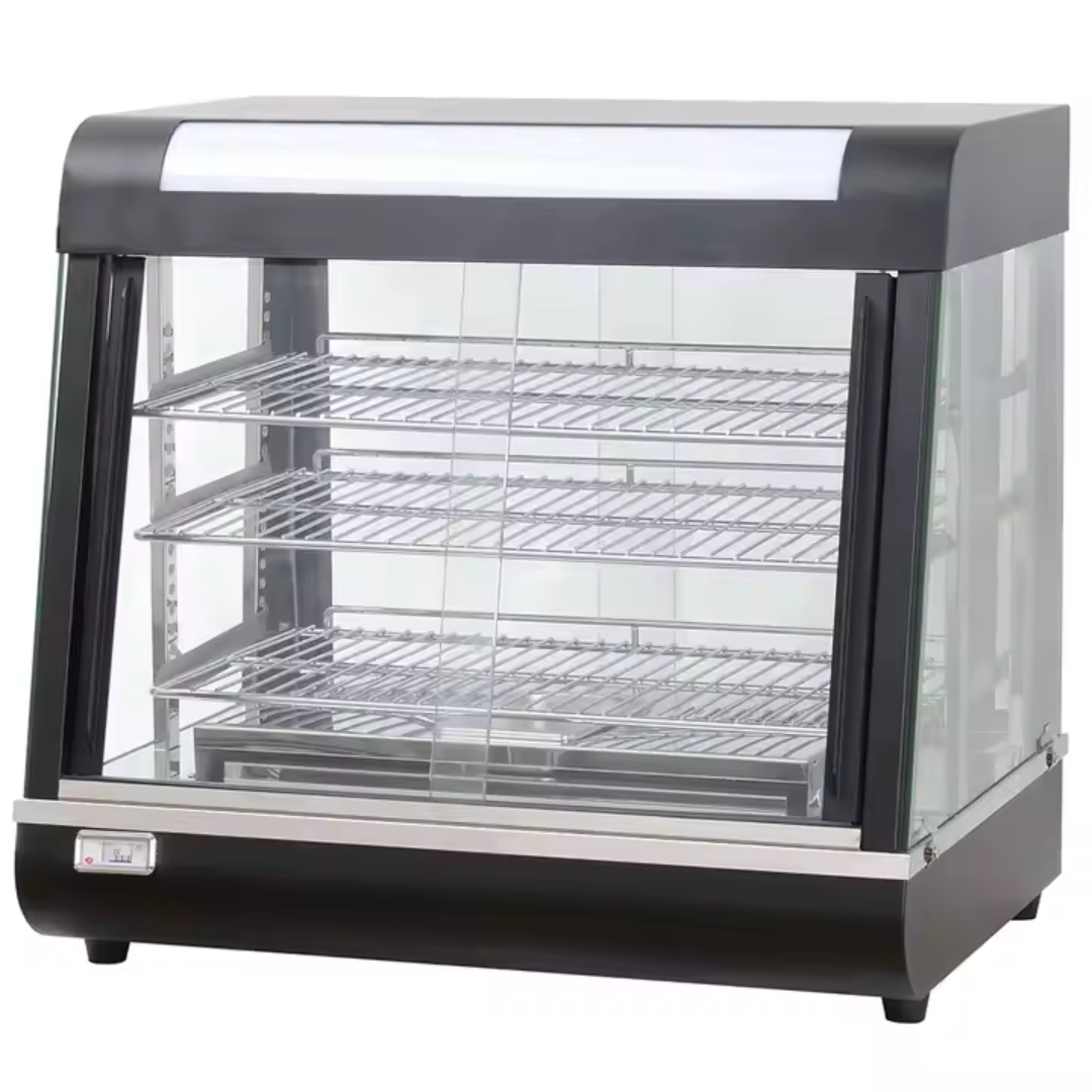 Vitrina Calentadora de Lujo Negro 60cm de Doble Apertura HW-60-1 Selecto