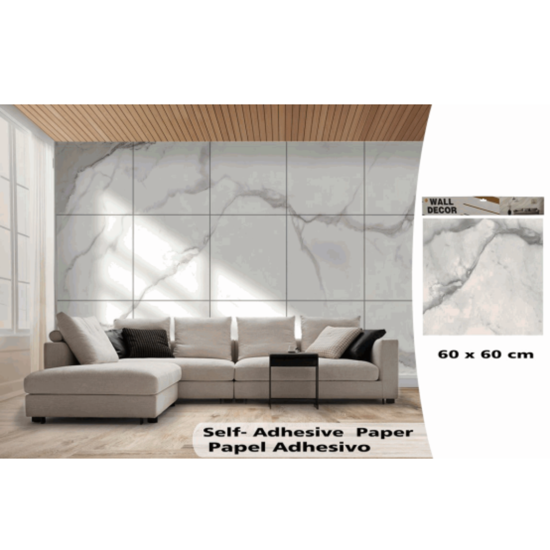 Papel Adhesivo para Pared con Diseños 60x60cm 88131 Estilo Marmol Selecto