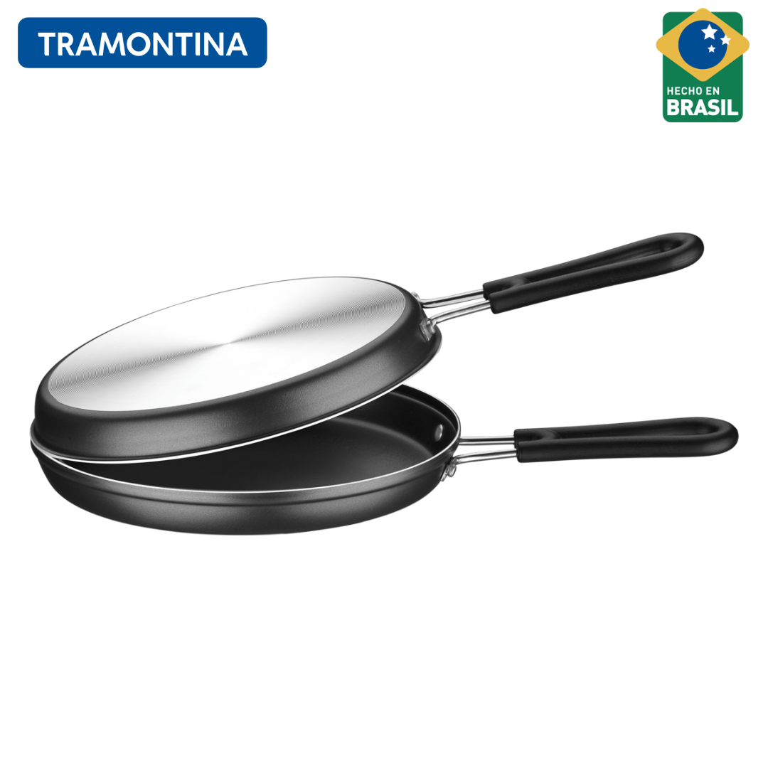 Omeletera con Antiadherente Baja 24cm Gris Loreto Tramontina 20687024 TRAMONTINA