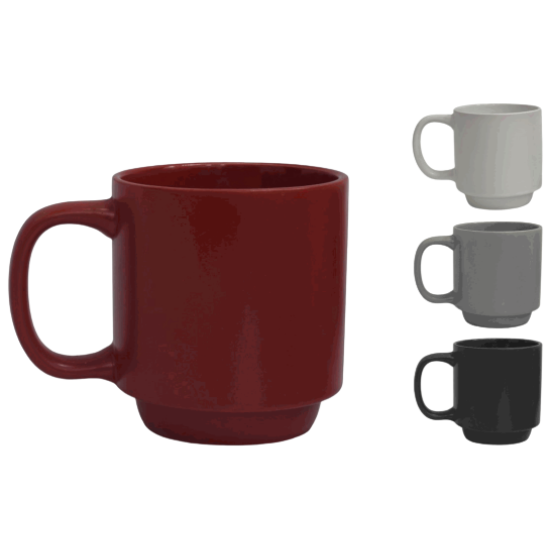 Taza de Cerámica Rojo, Blanco, Gris y Negro 87629 Selecto