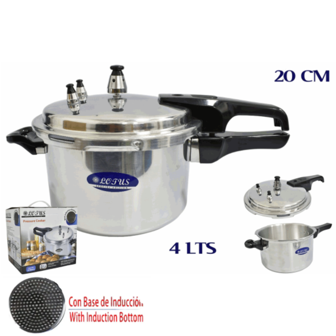 Olla de Presión de 4L / 20cm con Base de Inducción Lotus LT-IND-4L