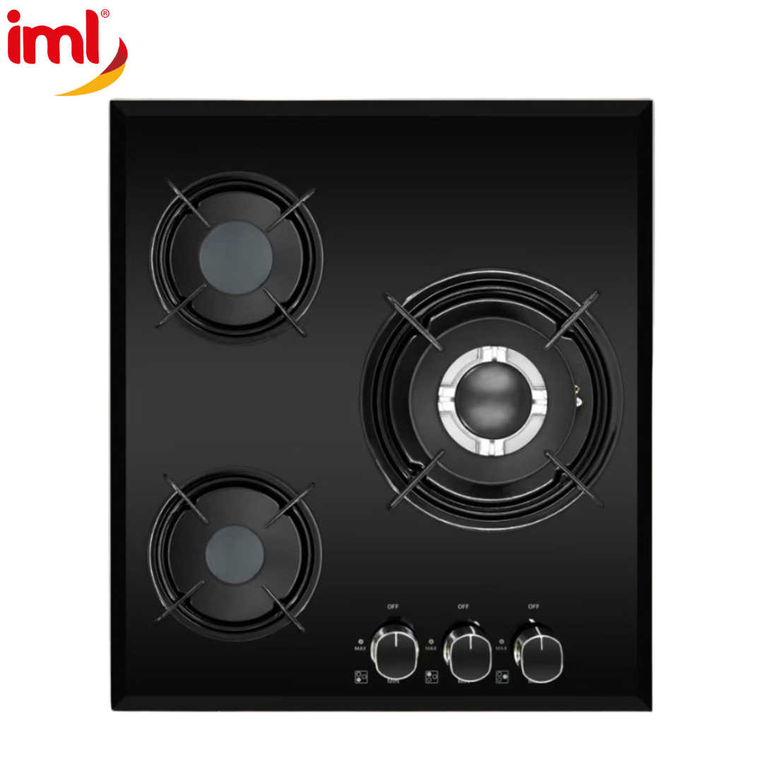Estufa Empotrable de Vidrio Templado 3 Quemadores IML QE-3V IML