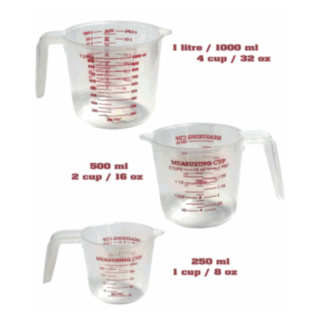 Set 3 Tazas de Medir 250ml, 500ml, 1000ml 81327 Selecto
