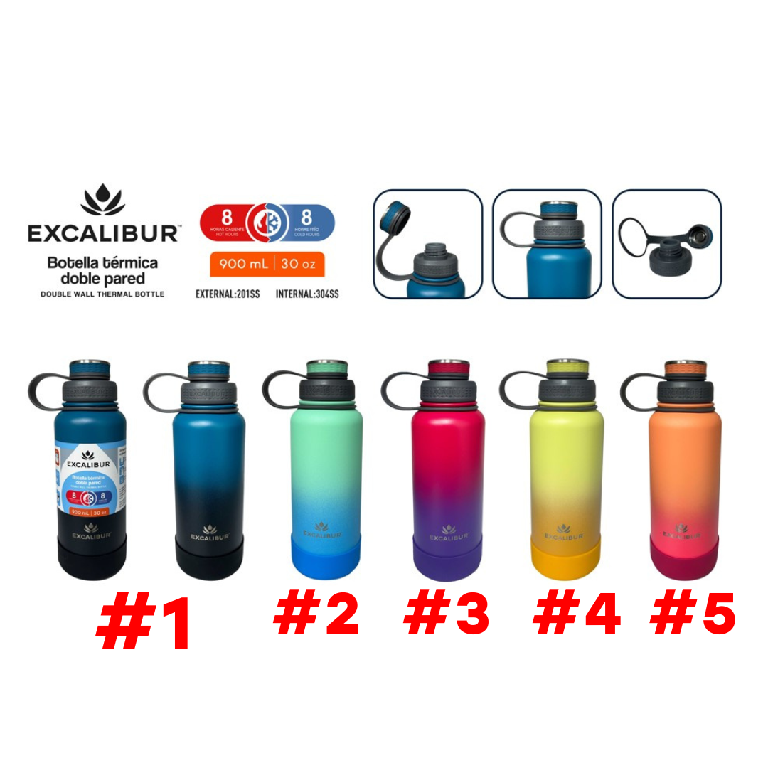 Termo de Agua Isotérmico 900ml Excalibur A164-VB2403N-900S EXCALIBUR