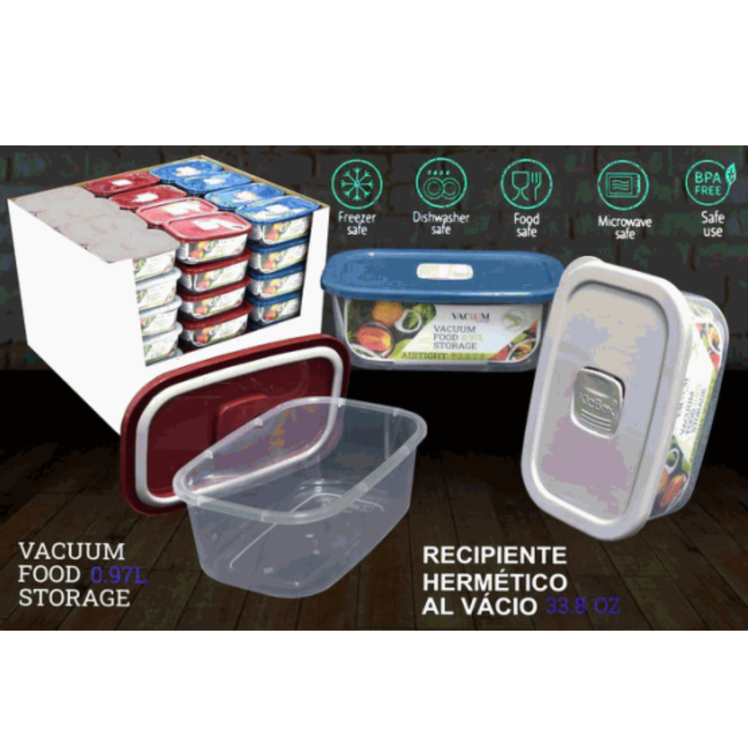 Envase con Tapa Plástico 0.97L BG-TLT-058 Selecto
