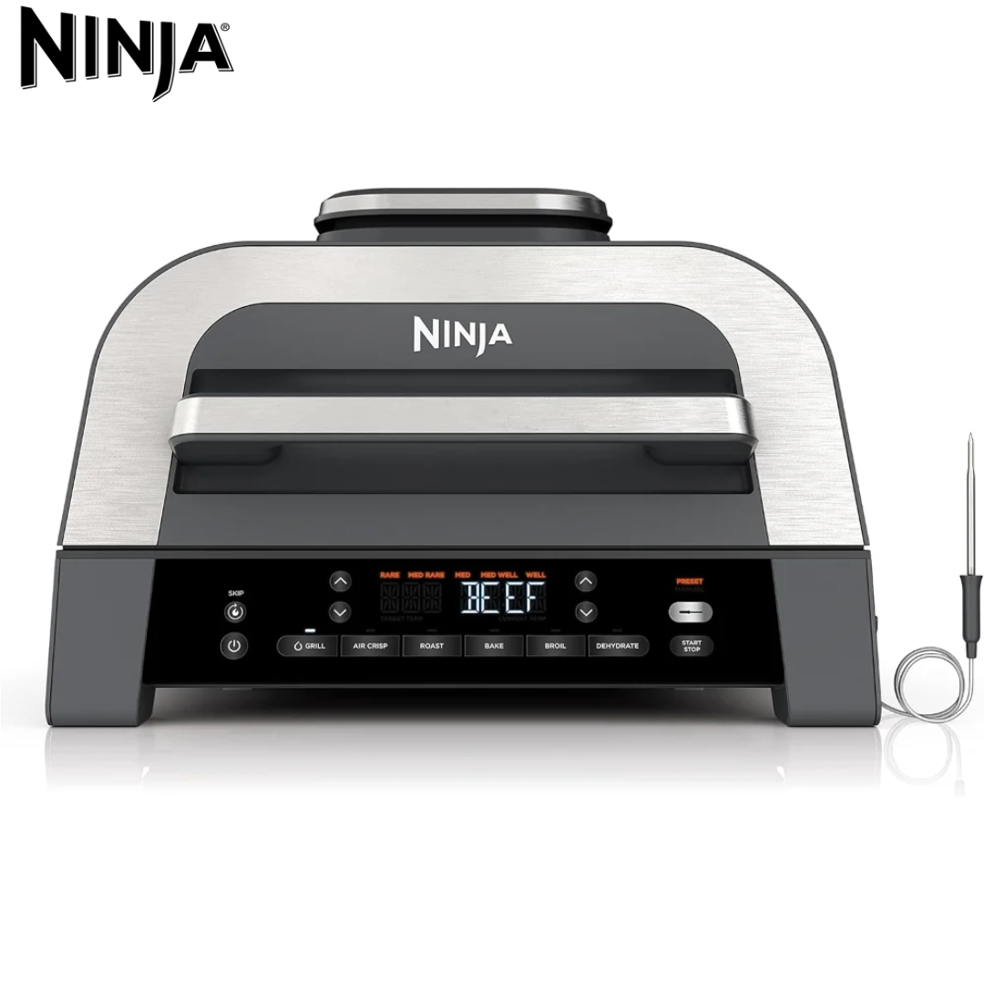 (LLEGANDO 1 DE SEPT) Parrilla Eléctrica Ninja Foodi Smart XL 6 en 1 con Air Fryer – DG551