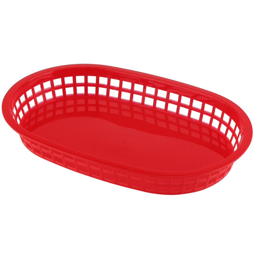 Cesta Ovalada Plástica Rojo 4x27.5x17.5cm HVB811