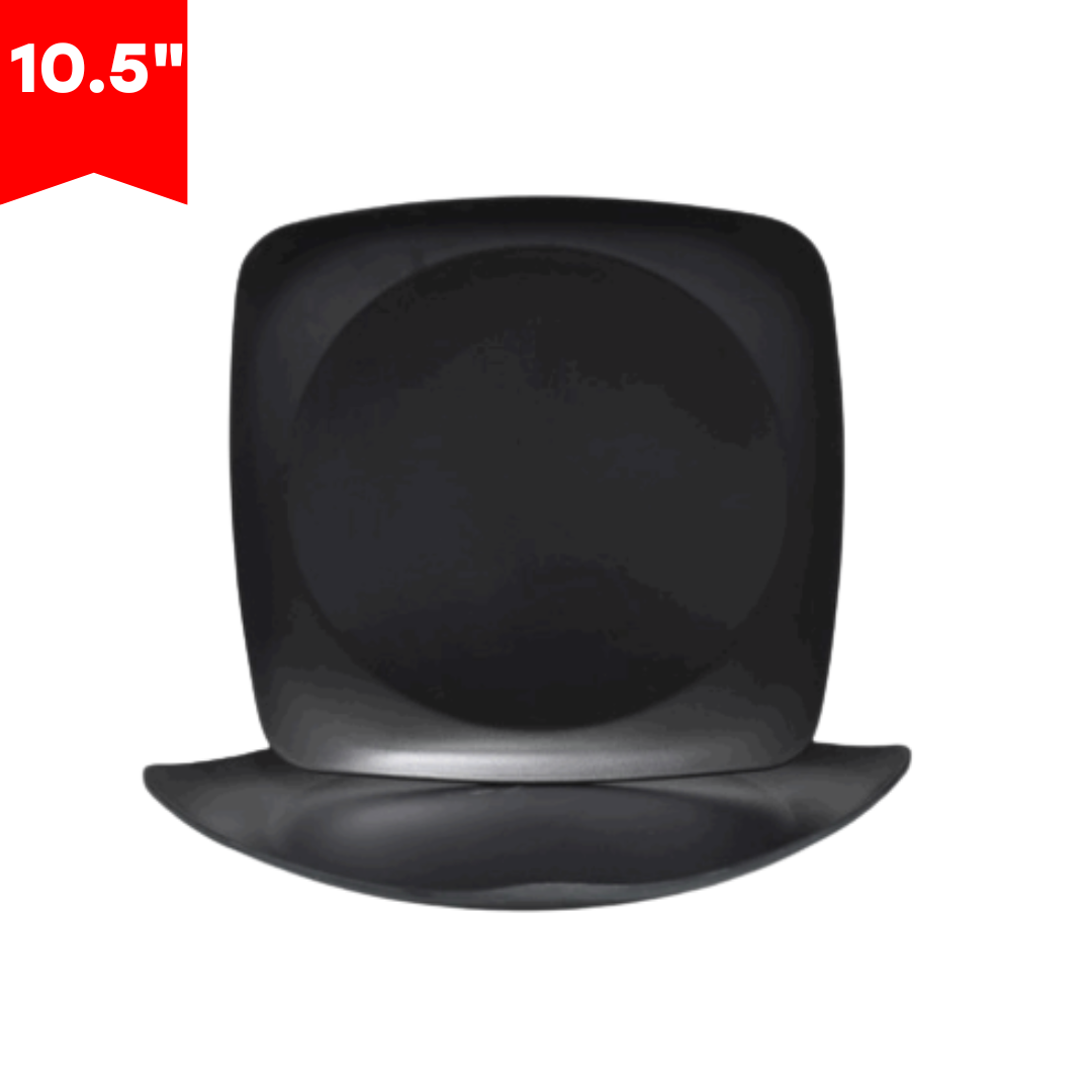 Plato de Melamina Negro Cuadrado 10.5" BG-104-10-5BLK