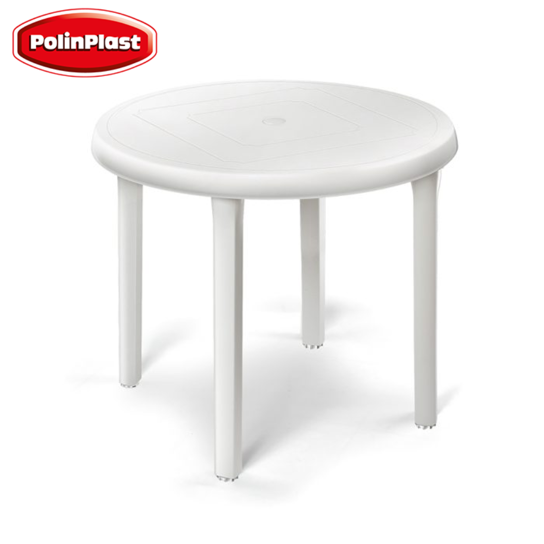 Mesa Redonda Plástica Blanca 83cm Polinplast 175-008