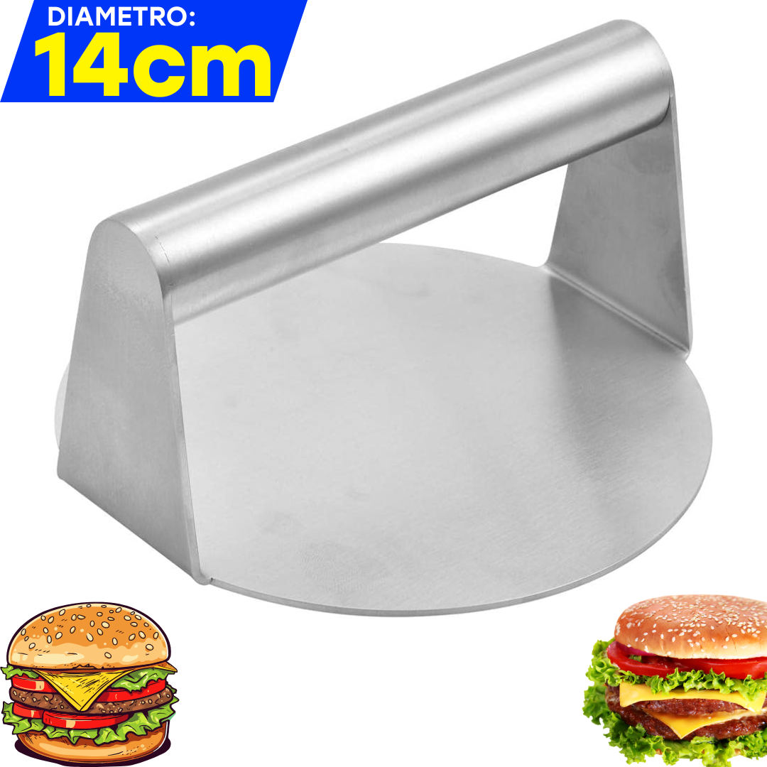 Prensa de Hamburguesa de Acero Inoxidable Circular 14cm HVB910