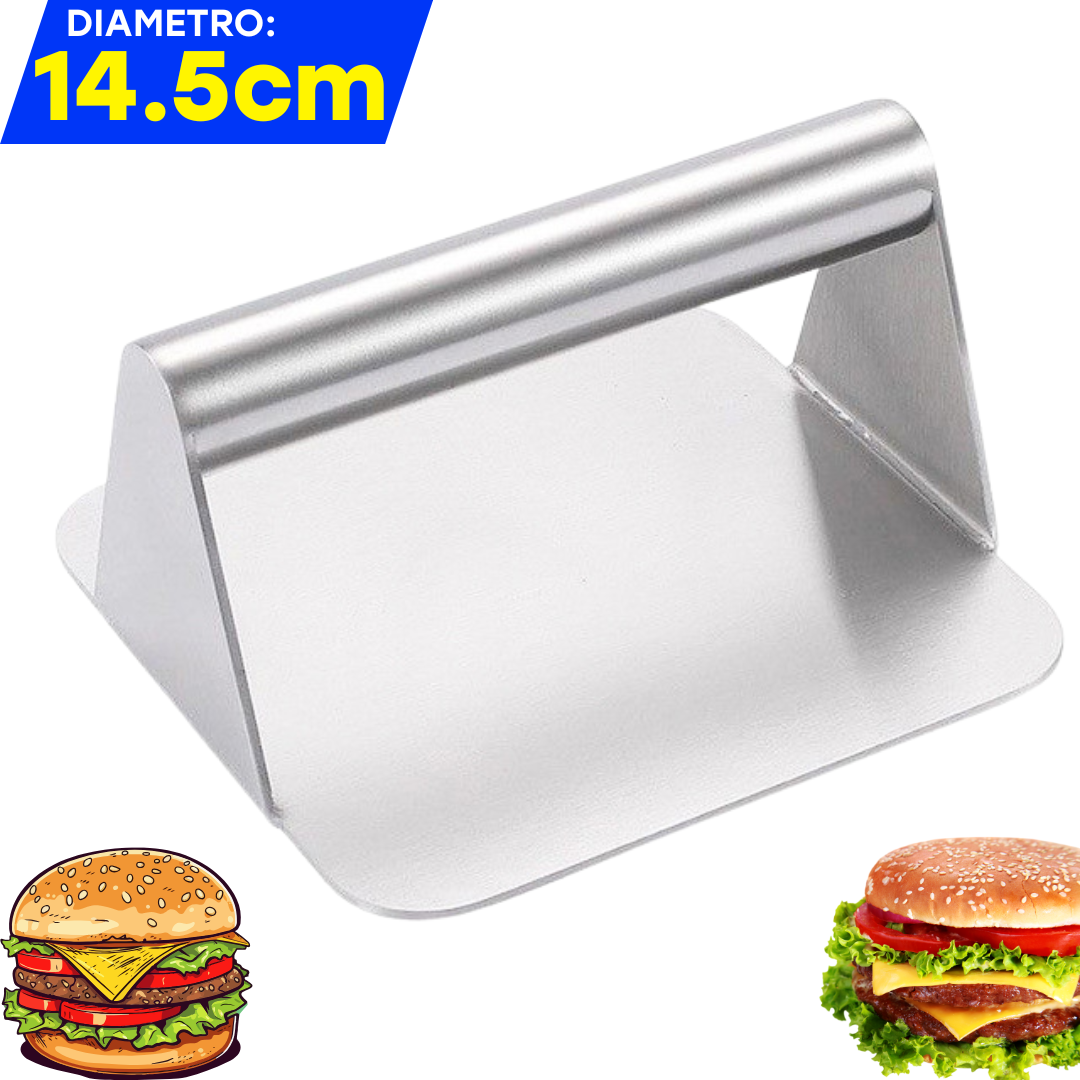 Prensa de Hamburguesa de Acero Inoxidable Cuadrada 14.5cm HVB911 Selecto
