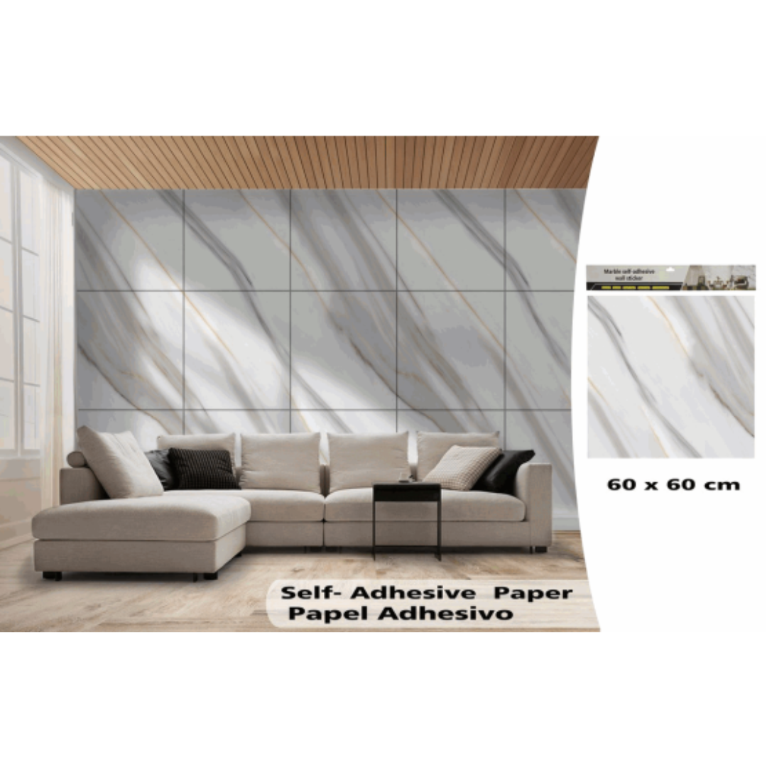 Papel Adhesivo para Pared con Diseños 60x60cm 88132 Estilo Marmol Selecto