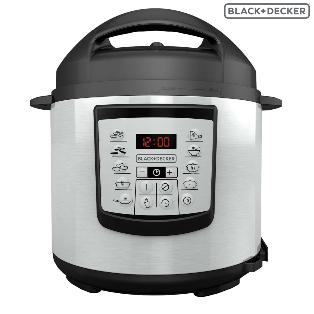 (LLEGANDO 3 DE JULIO) Olla de Presión Digital BLACK+DECKER PR100SD de 6 Litros | Olla Eléctrica Multifuncional Programable