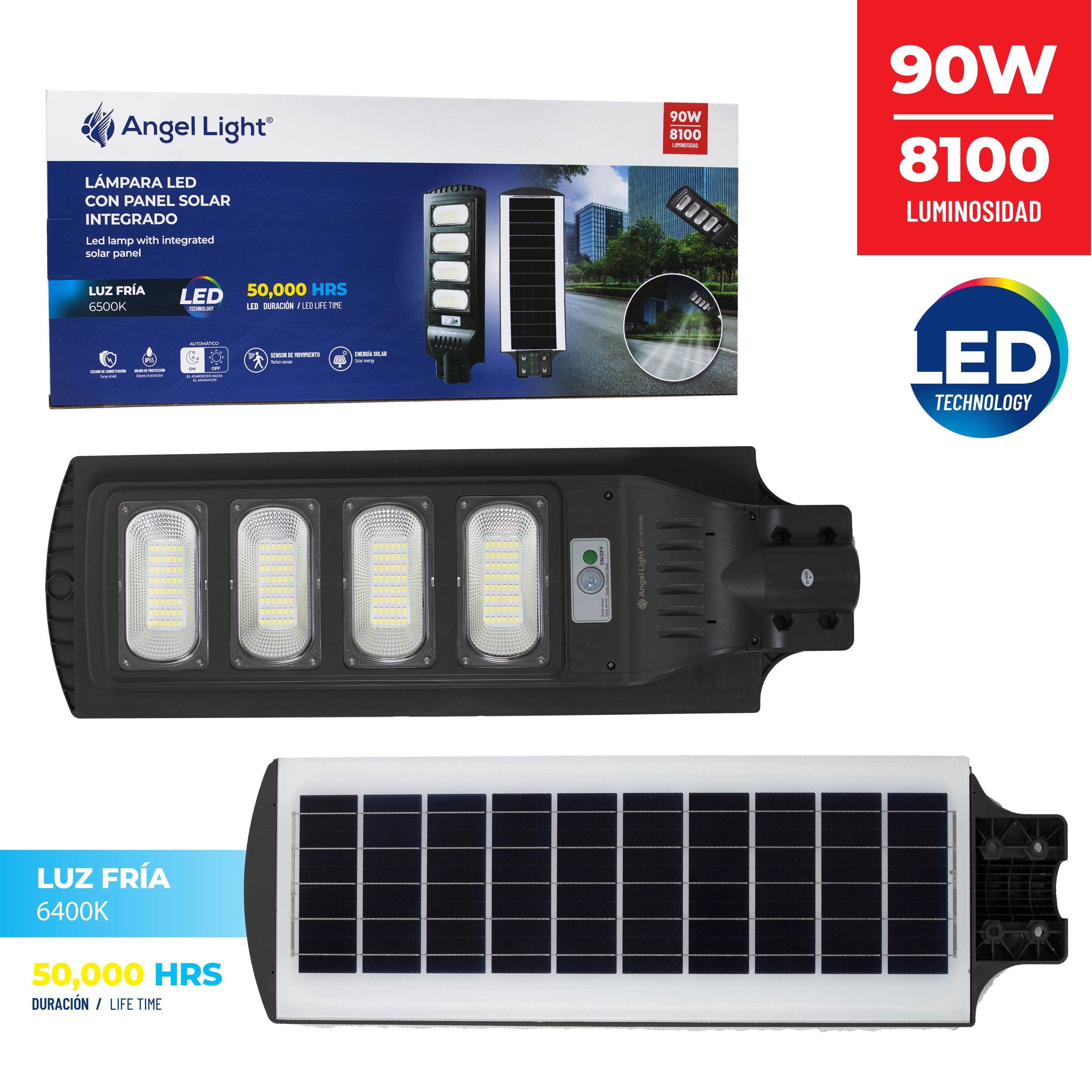 Lampara LED con Panel Solar 90W Angel Light ST90-034 ANGEL LIGHT