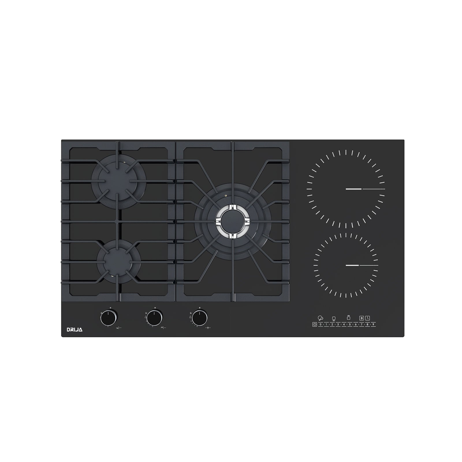 Estufa Empotrable Dual A Gas Y Eléctrica Sicilia Touch 90. Color Negro Drija DRIJA