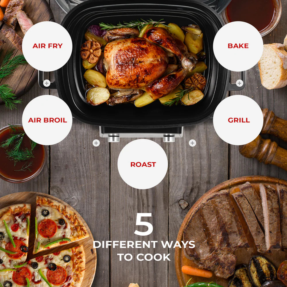 Freidora de Aire Cuckoo CAFG-A0601S 6 Qt | Air Grill Multifuncional de Acero Inoxidable
