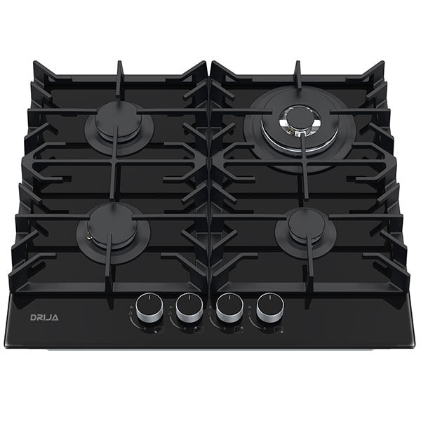 Estufa Empotrable 24" 4 Quemadores a Gas Vidrio Templado Toscana 60 PRO-B Drija