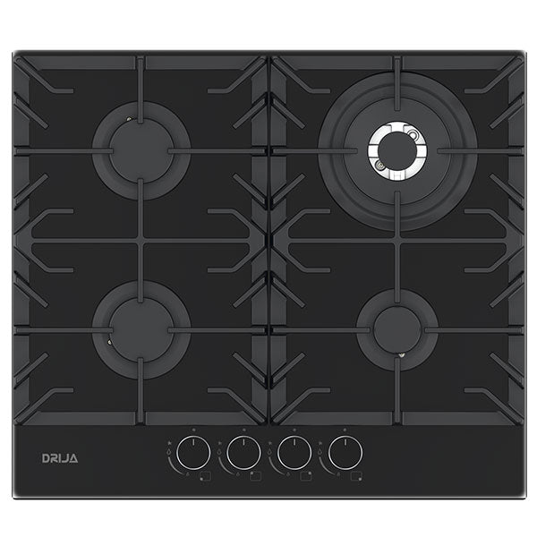 Estufa Empotrable 24" 4 Quemadores a Gas Vidrio Templado Toscana 60 PRO-B Drija