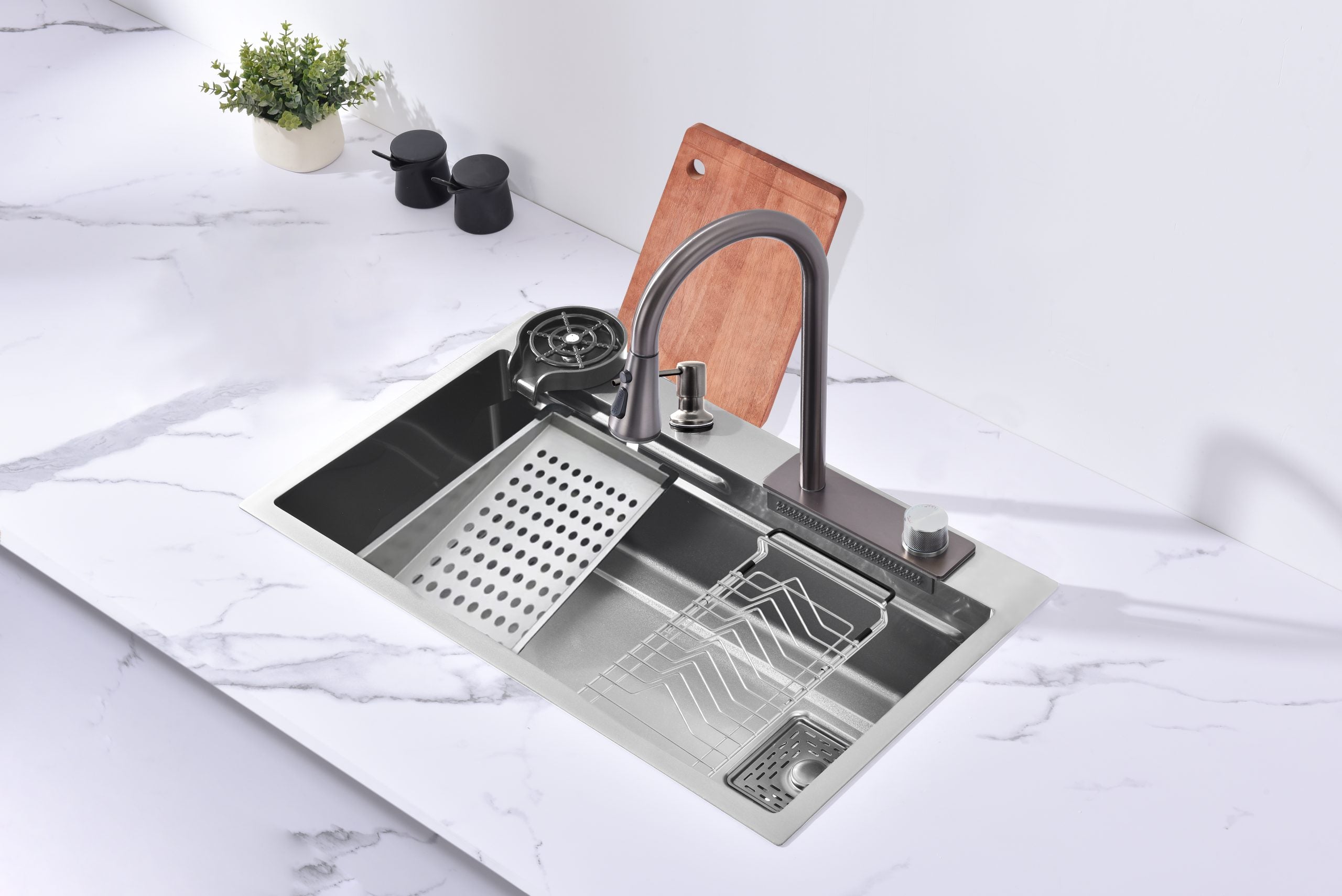 Kit Grifo + Fregador de Acero Inoxidable 304 Niagara Gasco