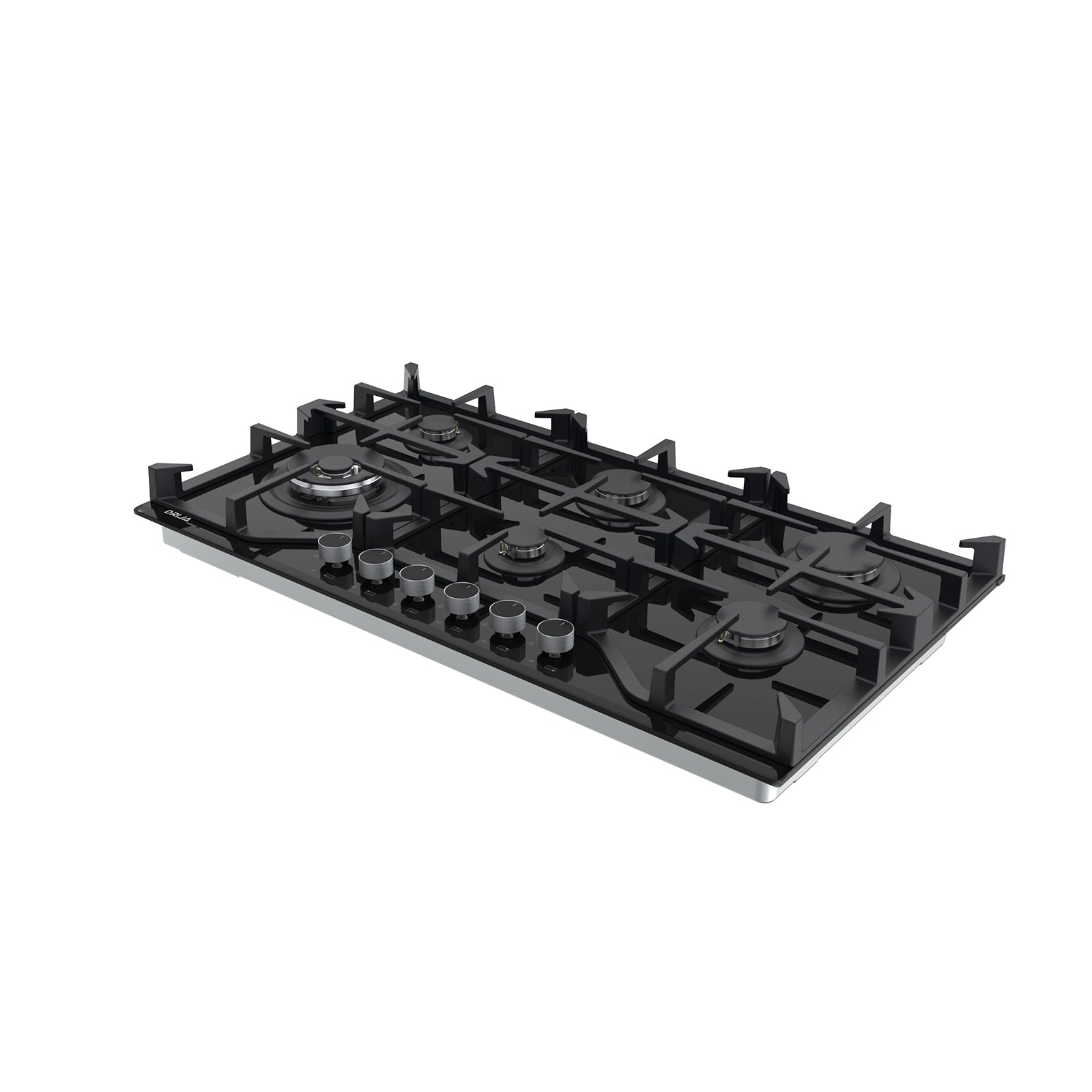 Estufa Empotrable 6 Quemadores 36" Vidrio Templado Negro Toscana 91 Drija