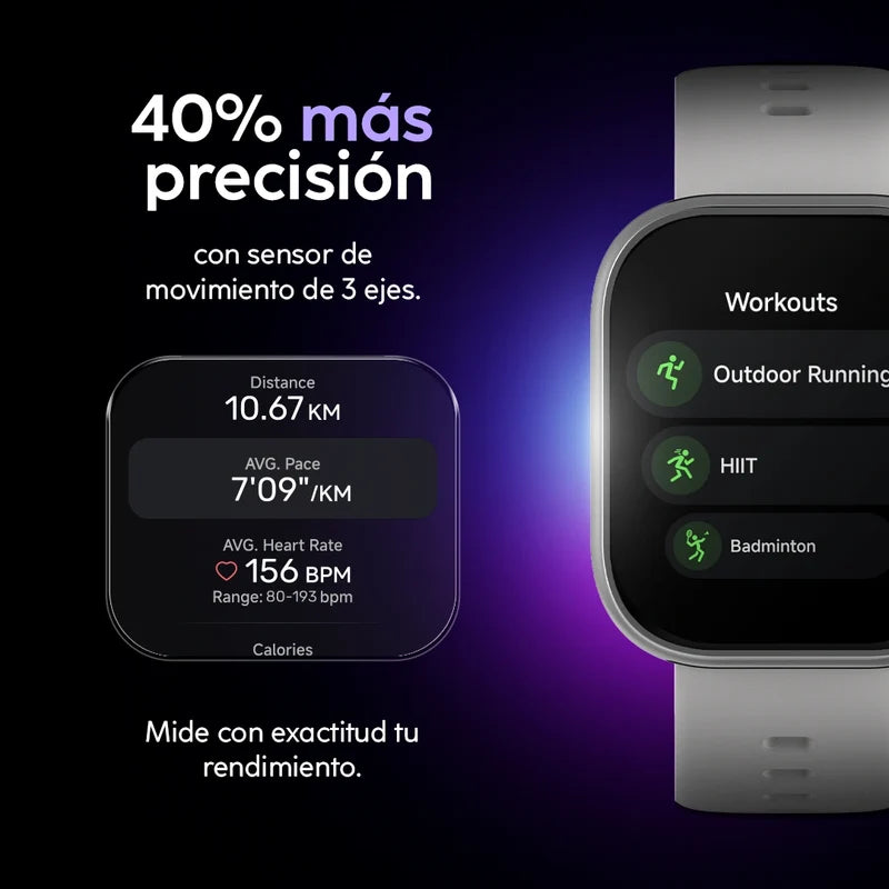 Smartwatch Reloj Inteligente Cubitt VIVA 2 Wolf Gray con Pantalla AMOLED 1.85", Llamadas Bluetooth y VITA AI CT-VIVA2-8