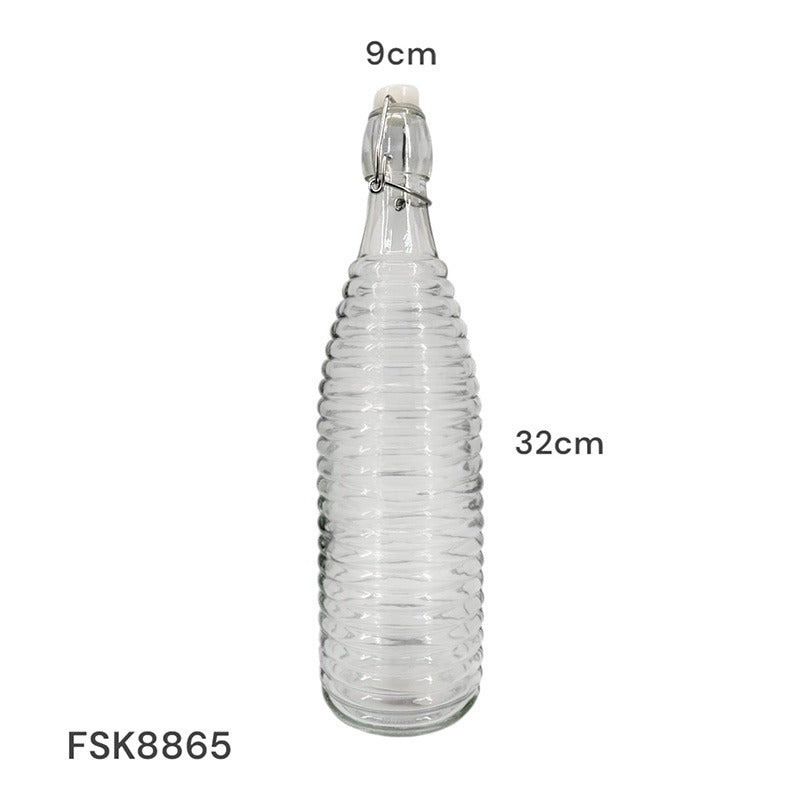 Botella de Vidrio con Tapa Hermética 9x32cm FSK8865 Selecto