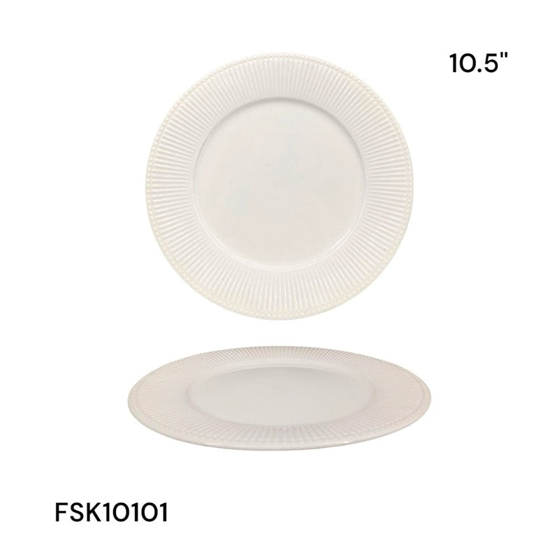 Plato Redondo de Cerámica Blanca 10.5" FSK10101