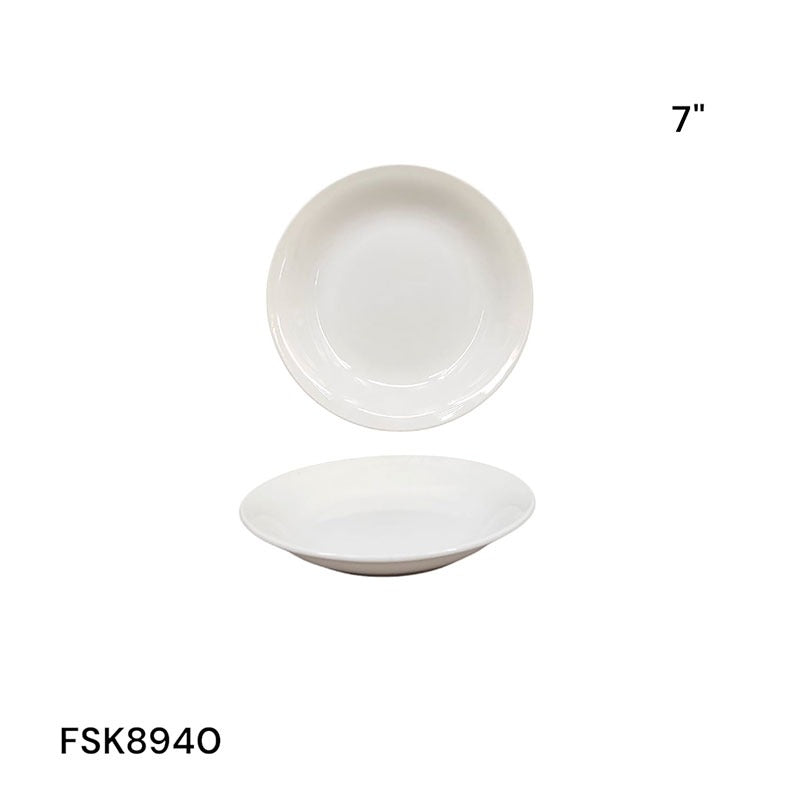Plato de Porcelana Redondo Blanco 7" FSK8940 Cerámica.