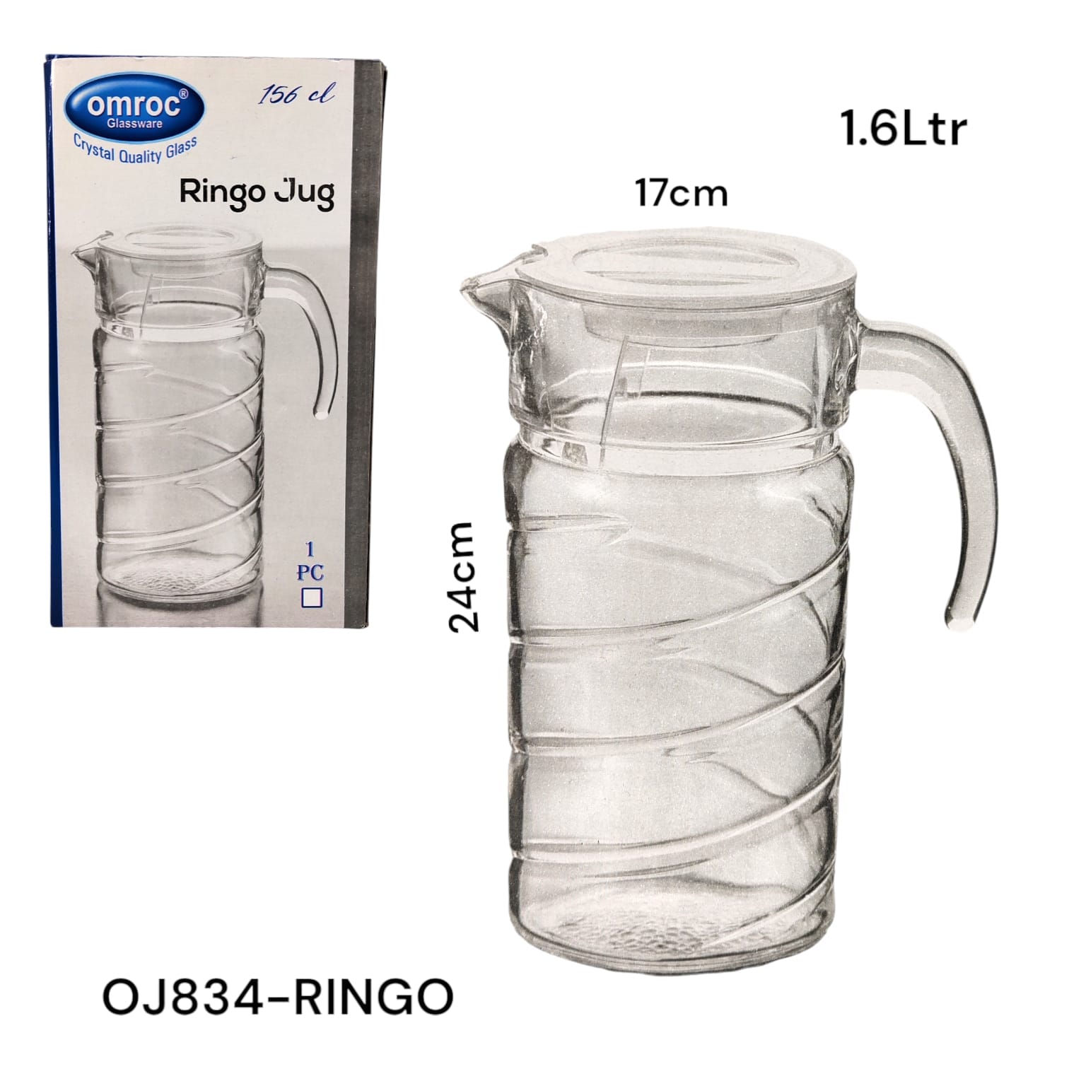 Jarra de Vidrio 1.6L OJ834-RINGO Selecto